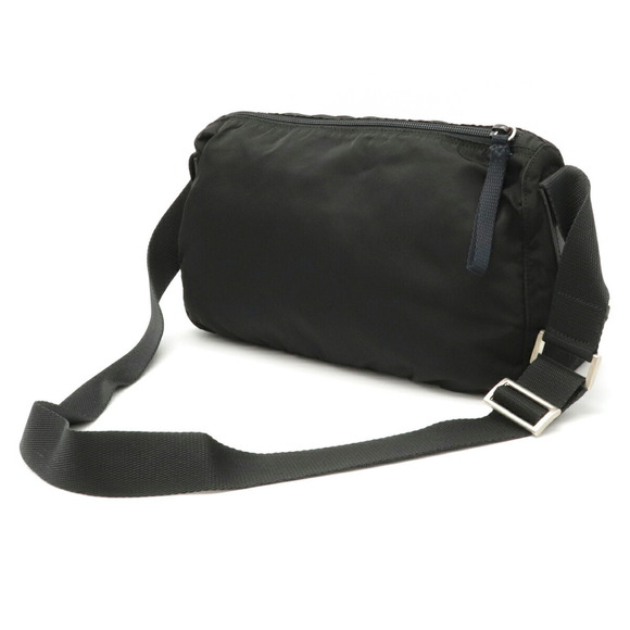 Prada Nero Leather Bag Nylon Shoulder Black Shoulder - Picture 1 of 7